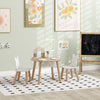 Qaba 3 Pieces Kids Table and Chair Set, Activity Table and Chair Set with Bear-Shaped Chairs, Mesh Bag