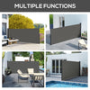 13' x 5' Retractable Side Awning, Outdoor Privacy Screen for Garden, Hot Tub, Balcony, Terrace, Pool, Dark Grey