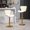 Counter Height Bar Stools Set of 2, Adjustable Height Bar Chairs with Swivel Seat, PU Leather Upholstery