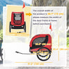 Dog Bike Trailer, Pet Cart Bicycle, Wagon Cargo Carrier Attachment with Hitch, Reflectors, Flag for Small Medium Dogs, Pet Wheelchair for Travelling, Red