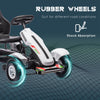 Aosom Pedal Go Kart for Kids, Pedal Car with Adjustable Bucket, Handbrake, 4 Rubber Wheels Powered Ride, White