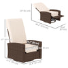 Outdoor Rattan Wicker Lounge Chair with Footrest & Soft Cushion for Patio, Garden, Backyard