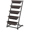 5-Tier Vertical Raised Garden Planter with 5 Boxes, Wheels, Outdoor Plant Stand for Vegetable Flowers, Brown
