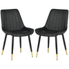 Dining Chairs Set of 2, Modern Kitchen Chair with PU Leather Upholstery and Steel Legs for Living Room, Bedroom
