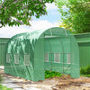11.5' x 6.6' x 6.6' Walk-in Tunnel Greenhouse Garden Plant Seed Growing Warm House Outdoor Hot House w/ Roll Up Door, Windows, PE Cover Green