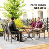 Patio Chairs Set of 4 with Armrest and High Backrest, for Backyard, Balcony, Porch, Poolside, Deck, Garden, Brown
