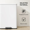 Garbage Bin, Soft-Close Trash Can with Foot Pedal, 5 Gallon (20 L) Garbage Can with Removable Inner Bucket, Cream White