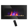 Wall Mounted Fireplace, 28.5 Inch Modern Electric Fireplace with Patented LED Flame Effect and 7 Colors, Black