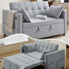 3‑in‑1 Convertible Sofa Bed, Pull Out Sleeper Sofa with USB Charging, Adjustable Backrest, Side Pockets