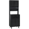 Modern Kitchen Buffet with Hutch Wooden Storage Cupboard with Microwave Counter 2 Cabinet and Drawer for Dining Room Living Room