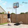 Soozier Basketball Hoop Outdoor, 4.6-10ft Portable Basketball Goal with Wheels and 43