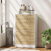 Shoe Cabinet, Slim Shoe Organizer Cabinet with 2 Flip Drawers, Adjustable Shelves, Drawer and Glass Top