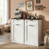 10 Gallon Trash Can Cabinet with Drawer, Farmhouse Tilt Out Garbage Cabinet Laundry Hamper, White Wood Effect