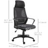 Mesh Office Chair with Up&Down Headrest, Ergonomic Computer Desk Chair with Adjustable Tilt Angle, Height Adjustable Swivel Seat with Lumbar Support for Office, Black
