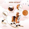 Qaba Kids Plush Rocking Horse Child Ride On Toy Rocker with Realistic Sounds Brown
