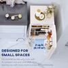 4.5 Cu Ft Mini Fridge with Freezer, Wheels, Single Door Refrigerator, Adjustable Thermostat, Reversible Door