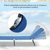 Outdoor Folding Lounge Chair, Steel Tanning Chair with Reclining Back, Breathable Mesh for Beach, Yard, Patio, Blue