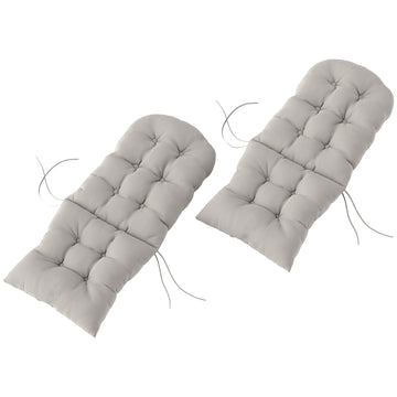 Adirondack Chair Cushions Set of 2 with Ties, Light Grey