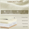Corner Sofa with Changeable Chaise, Corduroy L-Shaped Sectional Sofa with Pocket Spring, 2 Pillows