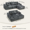 2-in-1 Modular Sectional Sofa, Boneless L Shaped Couch Sofa Bed