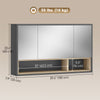 Wall Mounted Bathroom Medicine Cabinet with Mirror and Shelves, Grey