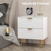 Bedside Table, Modern Nightstand with 2 Drawers, Side End Table with Metal Legs for Living Room, Bedroom