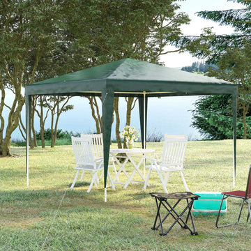 10x10ft Party Tent Portable Gazebo, Folding Garden Canopy Event Shelter Outdoor Sunshade Green