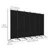 6 Panel Folding Room Divider, UV30+ Privacy Screen, Indoor Outdoor Privacy Panel with Stable Base, Black