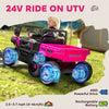 Qaba 24V 4WD Kids Ride On Truck with 6 Wheels Electric Ride On Car with Remote, Dump Bed for 3-8 Years, Green