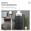 7-drawer Vertical File Cabinet for Home Office, Storage Cabinet with Wheels, 18.7