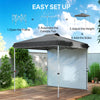 8 x 8 ft Pop Up Canopy with 1 Sidewall, Carry Bag and 4 Sand Bags, Height Adjustable Instant Sun Shelter, Dark Grey