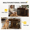 Dog Crate Furniture with Rotating Feeding Station Dog Kennel End Table Storage Shelves, Rustic Brown