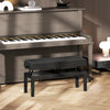 Piano Bench with Storage, Height Adjustable Piano Stool, PU Leather Tufted Keyboard Seat, Black