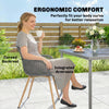 Outdoor Dining Chairs Set of 4, Patio Chairs with Slotted Backrest, Grey