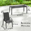 Outdoor Dining Sets for 8 with Stackable Chairs, Patio Dining Set with Glass Top Table for Garden, Patio, Backyard