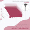 6.6'x5' Manual Retractable Patio Awning Sun Shelter Window Door Deck Canopy, Water Resistant UV Protector, Wine Red