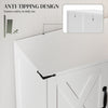 Farmhouse Kitchen Pantry, Freestanding Kitchen Pantry Storage Cabinet with Barn Doors and Adjustable Shelves, White