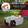 5.8 Gallon RV Waste Tank, Water Container with Collapsible Handle and Wheels, Portable Water Tank for Camping, Grey