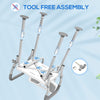 Adjustable Shower Chair with Arms Back and Padded Seat, Light Grey