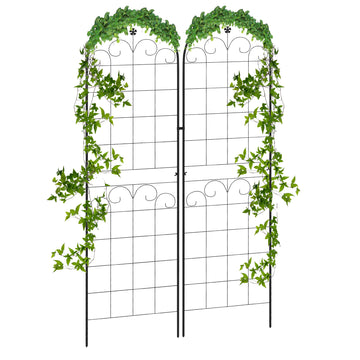 2 Pcs Garden Trellis for Climbing Plants, Outdoor Metal Trellis Plant Support Trellises for Patio, Lawn, Backyard