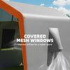 6' x 8' Portable Shed, Outdoor Storage Shed Tent with Doors, Windows, Waterproof Motorcycle Bike Tent, Light Grey