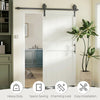 36inx84in Barn Door with 6FT Sliding Door Hardware Kit, Handle, Upgraded Rollers and Floor Guide, Waterproof, White