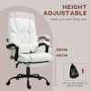 Fauteuil de massage vibrant à 6 points, chaise d'ordinateur inclinable et réglable en hauteur avec repose-pieds rétractable, brun
