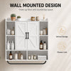 Bathroom Wall Cabinet, Medicine Cabinet Wall Mounted with Open and Hidden Storage Space for Bathroom, White