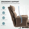 Desk Chair, Computer Office Chair with Footrest, Adjustable Backrest and Headrest, Brown