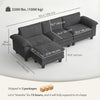 Sectional Sofa, L Shaped Sofa with Deep Seat, Movable Ottoman and Pillow-top Armrests