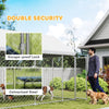 Galvanized Steel Outdoor Dog Kennel with Roof, Safety Lock, for Backyard, 13.1' x 7.5' x 7.8', Grey