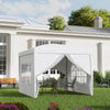9.7' x 9.7' Outdoor Pop Up Party Tent Wedding Gazebo Canopy with Carrying Bag (White)