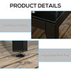 Rectangular Outdoor Dining Table for 8 People with Tempered Glass Top and Aluminum Frame, Black 70.9