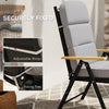 Outdoor Seat Cushion with Back, Outdoor Chair Cushion with Ties and Adjustable Strap, UPF 20+Non-Slip Patio Cushion Replacement for Outdoor Chair, Light Grey
